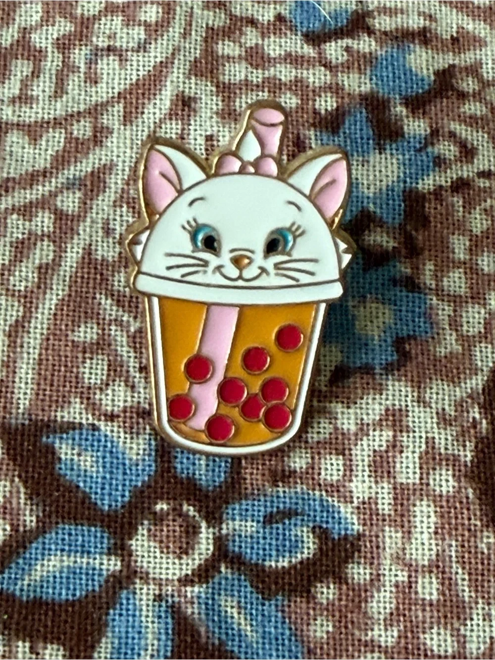Disney Marie Gold Cup and Red Boba Trading Pin